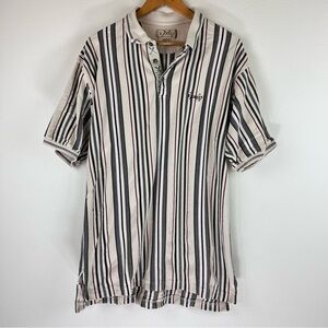 Vtg Izod Golf Men’s Preppy Distressed Grunge Stripe Polo Shirt Size XL